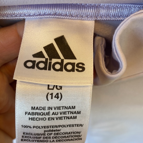 Girls Adidas track jacket. Pastel purple with rainbow stripes. - Picture 4 of 16